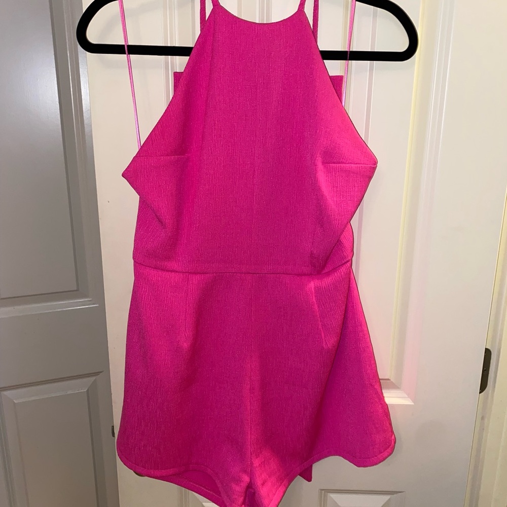 Pink halter romper